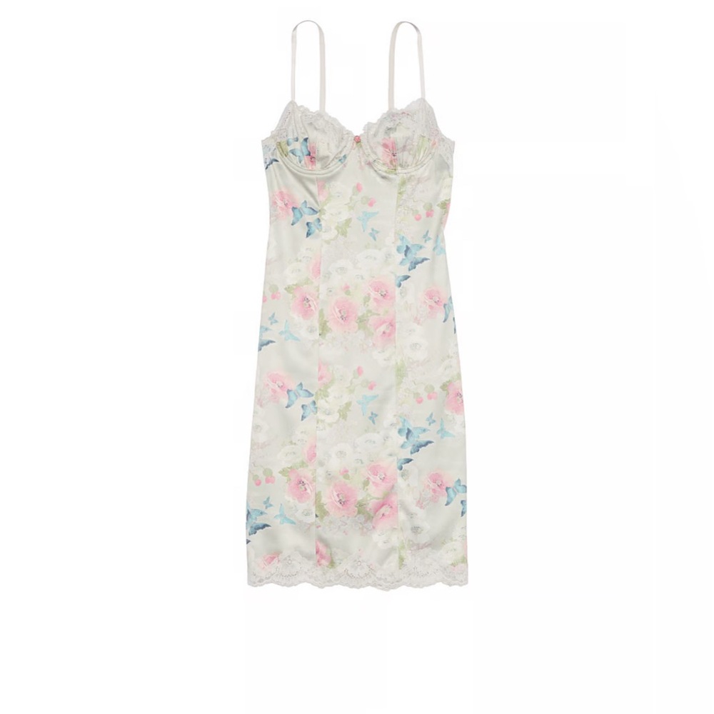 Wicked Satin Lace-Trim Slip Dress VICTORIA'S SECRET